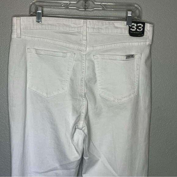 Joes Highrise Bootcut Denim Jeans Women 33 White Raw Slit Hem Pockets Zip NWT* - Picture 8 of 10